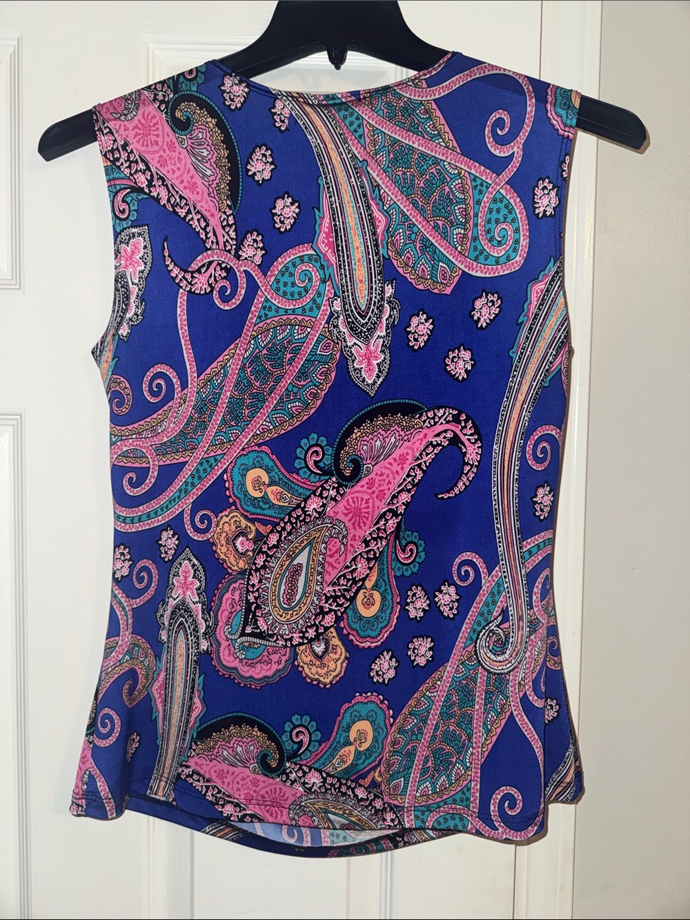 Jennie & Marlis Vibrant Paisley Draped Cowl Neck Blouse - Picture 3 of 3